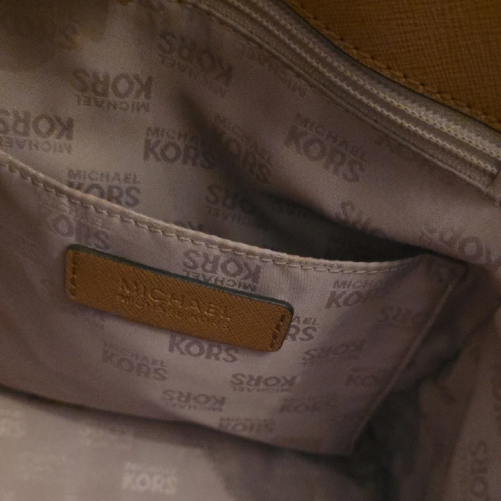 Michael Kors Brown MK Logo Satchel with Gold Accent - Picture 7 of 7